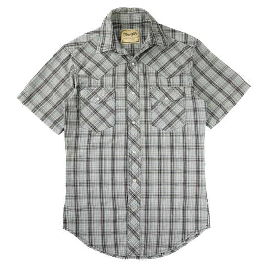 CHECK WRANGLER WESTERN SHIRT M