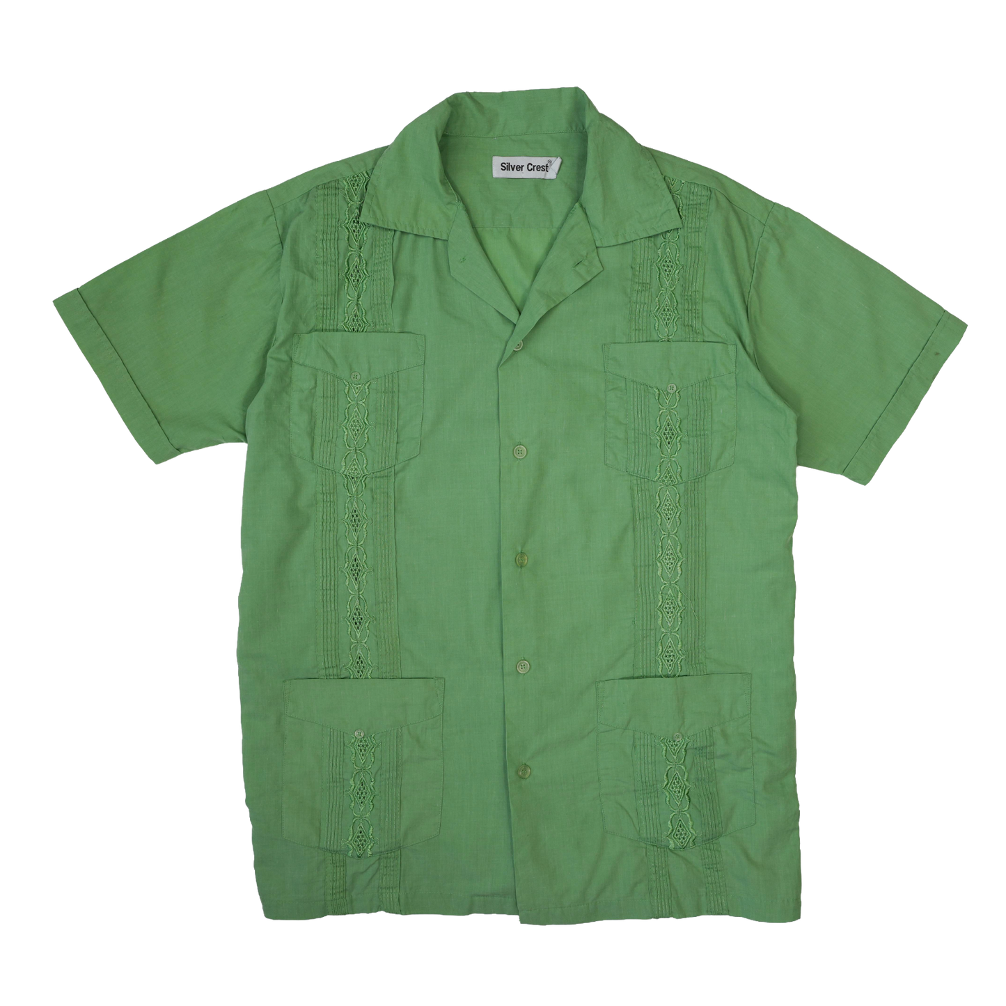 GREEN CUBAN COLLAR SHIRT