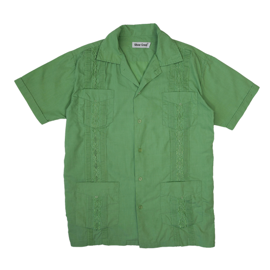 GREEN CUBAN COLLAR SHIRT