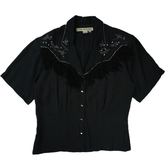 BLACK FRINGE WESTERN SHIRT