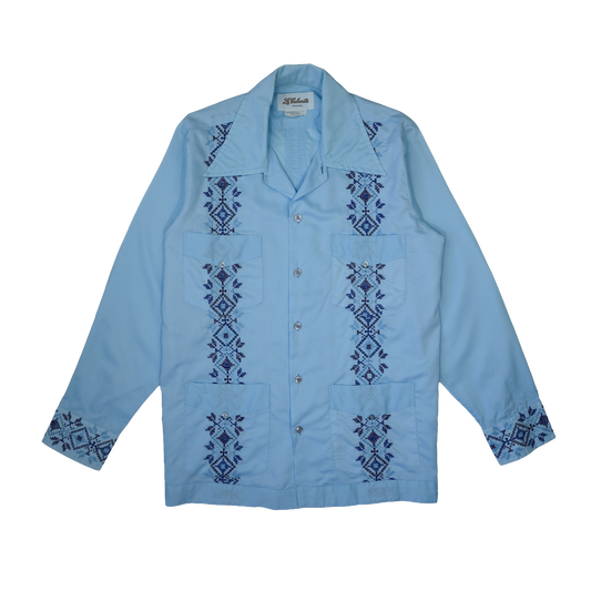 BLUE CUBAN GUAYABERA SHIRT