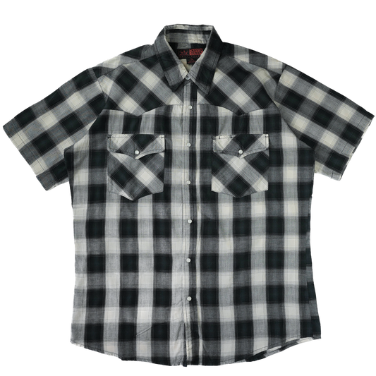 CHECK GREY WESTERN SHIRT L