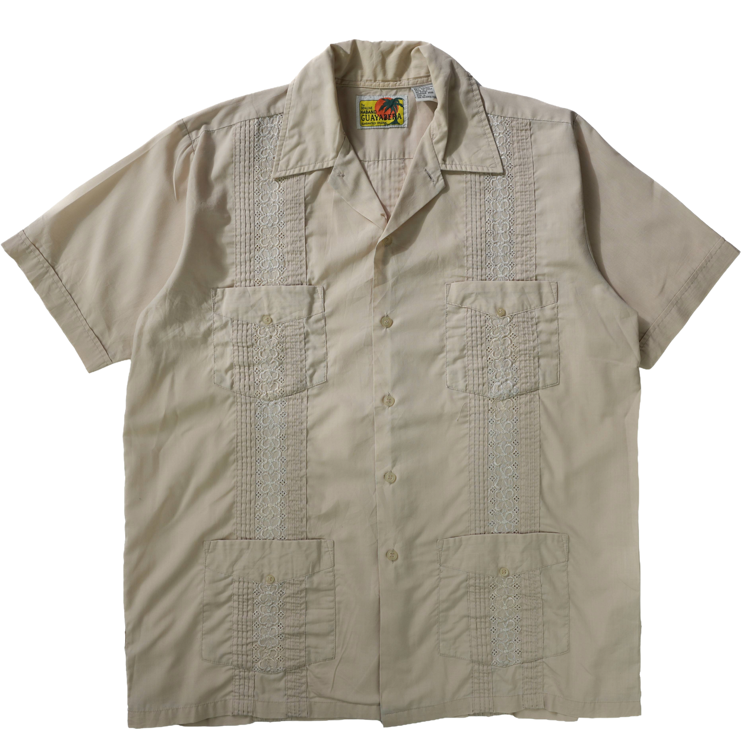 CREAME CUBAN COLLAR SHIRT