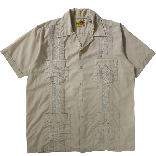 CREAME CUBAN COLLAR SHIRT