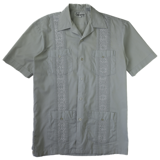 GREY CUBAN COLLAR SHIRT S